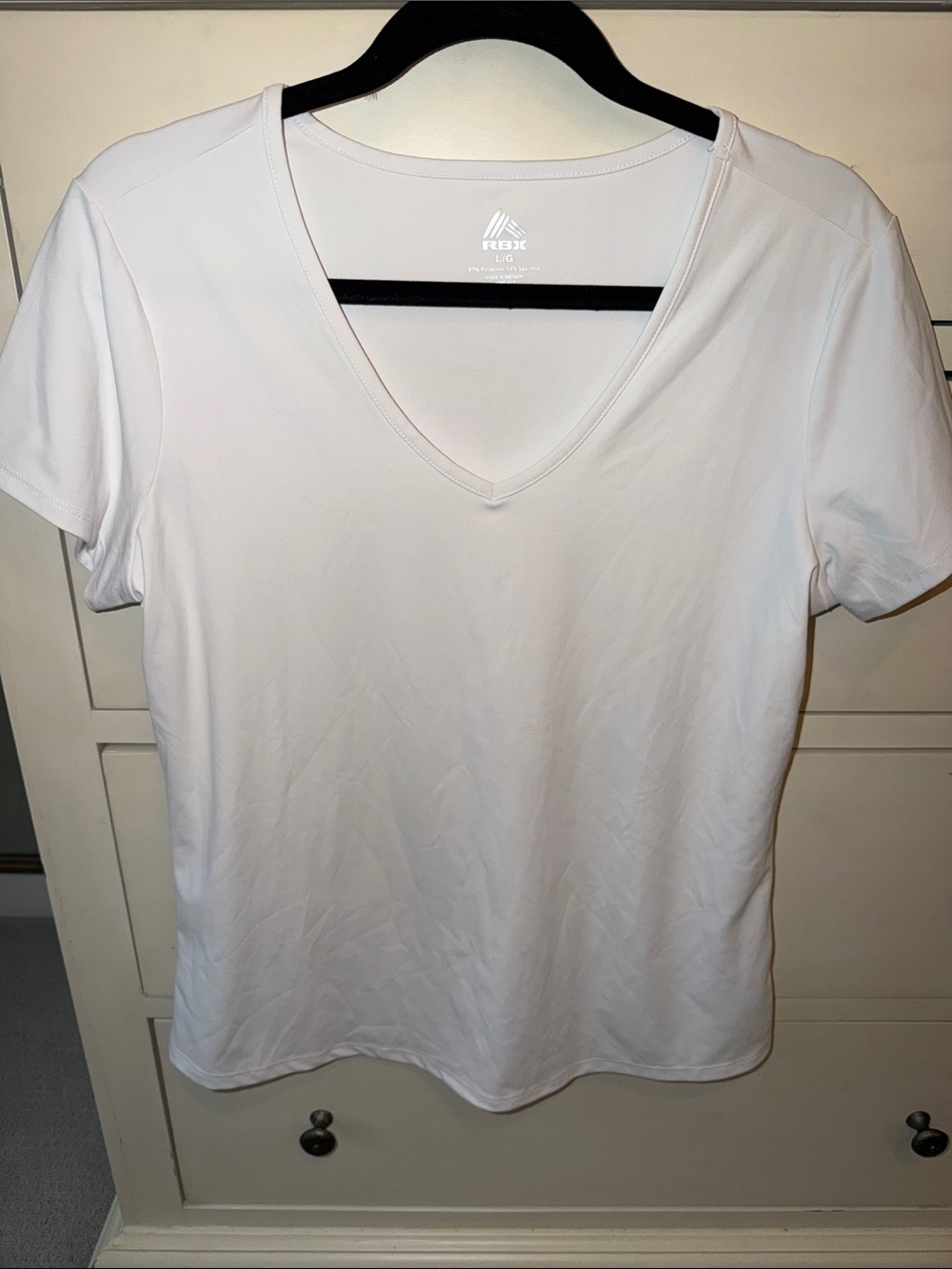 RBX Women’s White Short Sleeve V-Neck Tee